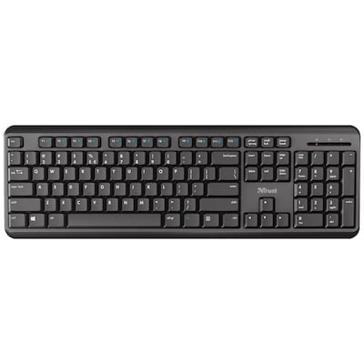 Trust TK-350 Wireless Keyboard, Leise Tasten, DE-Layout Kabellose Verbindung mit einer Reichweite bis zu 10 Meter, Flüss...