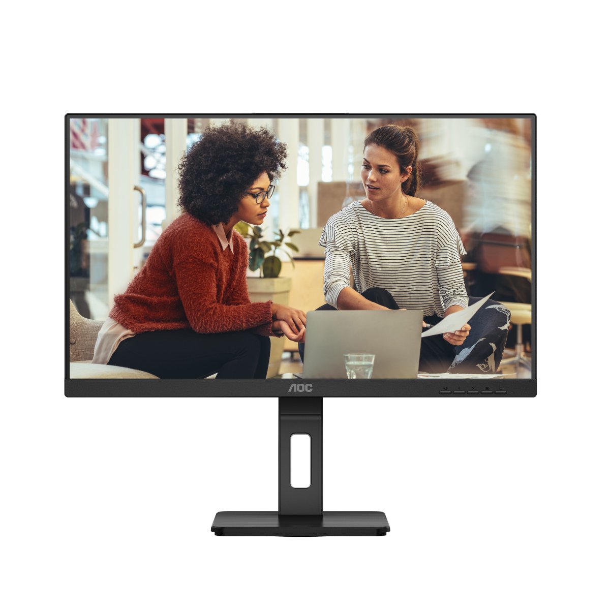 AOC U27E3UF -27 Zoll UHD Monitor, höhenverstellbar, Lautsprecher, Adaptive Sync (3840x2160,4K, 60 Hz, DisplayPort, 2x HD...