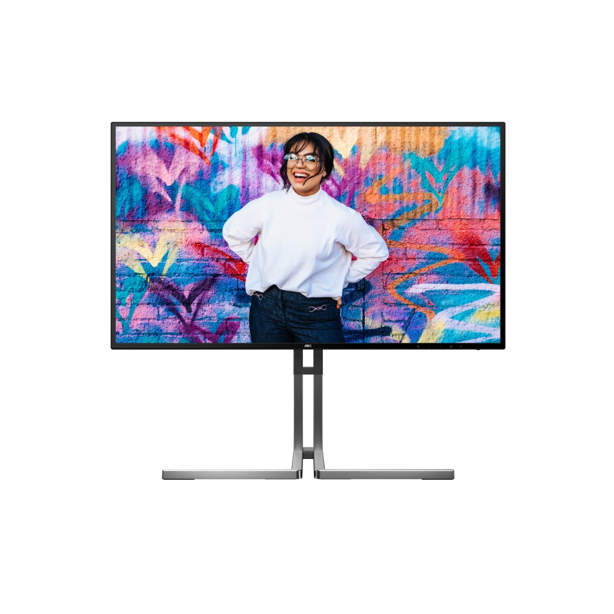 AOC U27U3CV - 27 Zoll UHD Nano IPS Monitor, höhenverstellbar, Lautsprecher, HDR400 (3840x2160, 60 Hz, 4K, 2x HDMI, Displ...