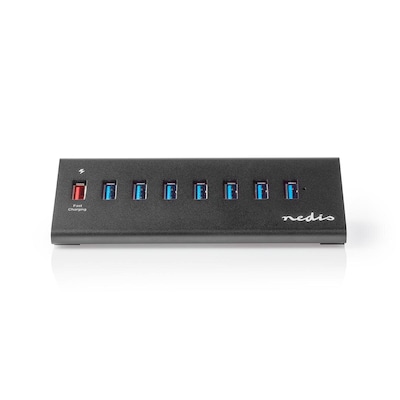Nedis USB-Hub 8-Port port(s) QC3.0 / USB 3.2 Gen1 - Netzstromversorgung / Stromversorgung über USB, 5 Gbps, 8x USB