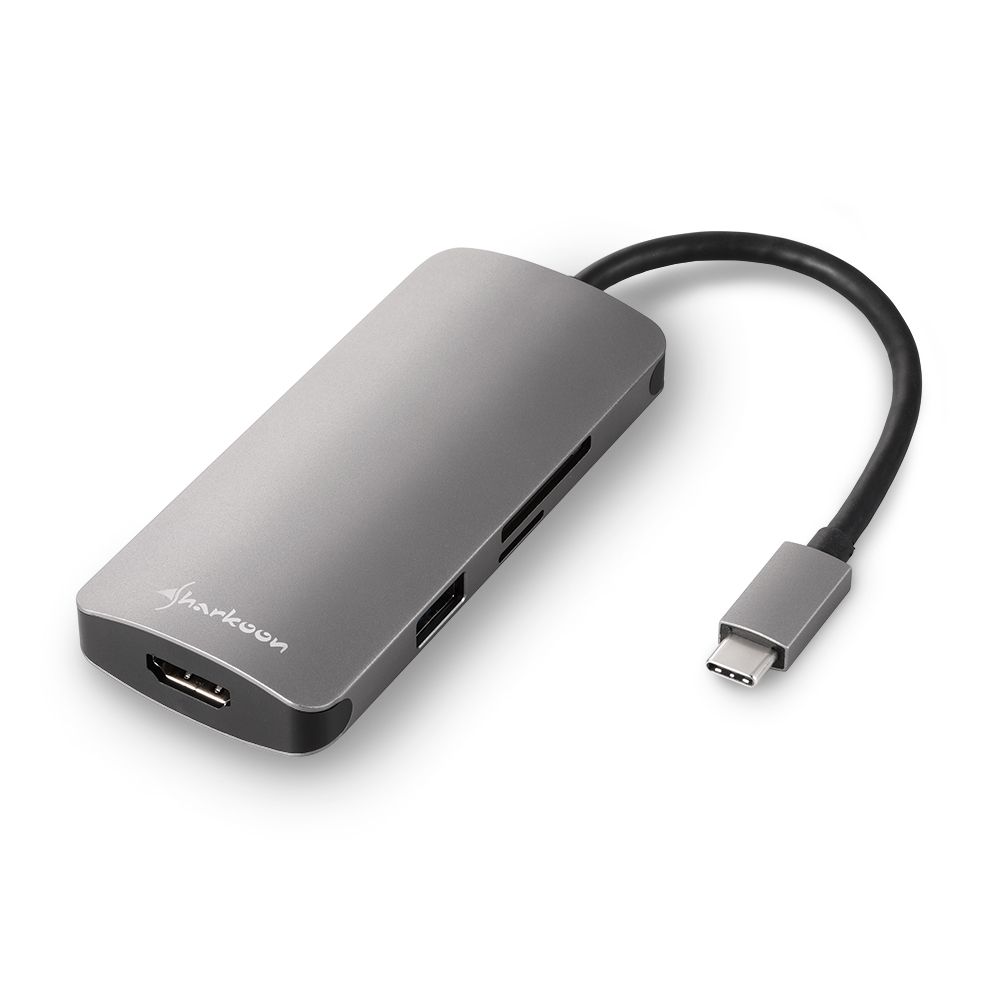 Sharkoon USB 3.0 Type C Multiport Adapter Dockingstation Produkt Bild 2