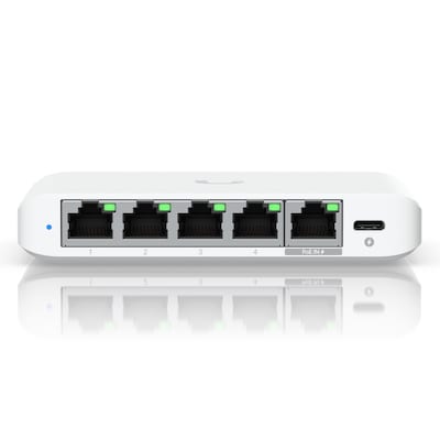 Thumbnail - Ubiquiti Flex Mini 2.5G Managed Switch 4x 2.5G Ethernet, 1x 2.5GbE PoE+ (zur Stromversorgung)