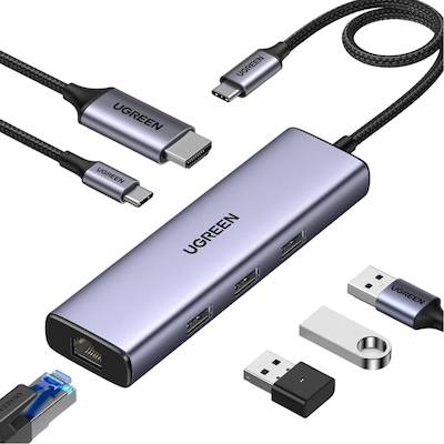 UGREEN Revodok USB-C Hub 6-IN-1 4K mit Ethernet Port PD: 100W Serie: Revodok 1061