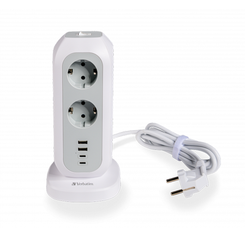 VERBATIM EU Steckdosenturm EUPT-01 11xAC / 2xUSB / 2xType-C