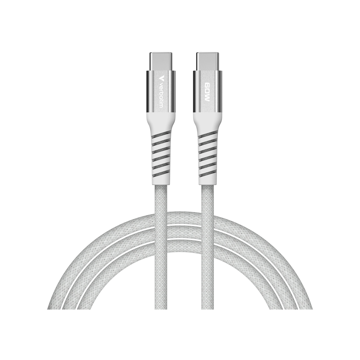 VERBATIM Sync & Charge USB-C zu USB-C 60W Magnetkabel 120 cm - grau