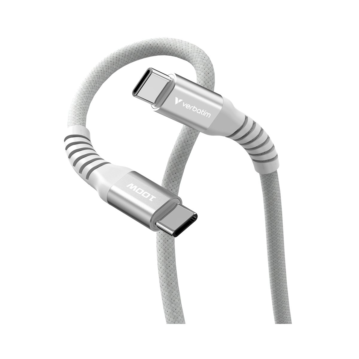 VERBATIM Sync & Charge USB-C zu USB-C 100W Magnetkabel 120 cm - grau