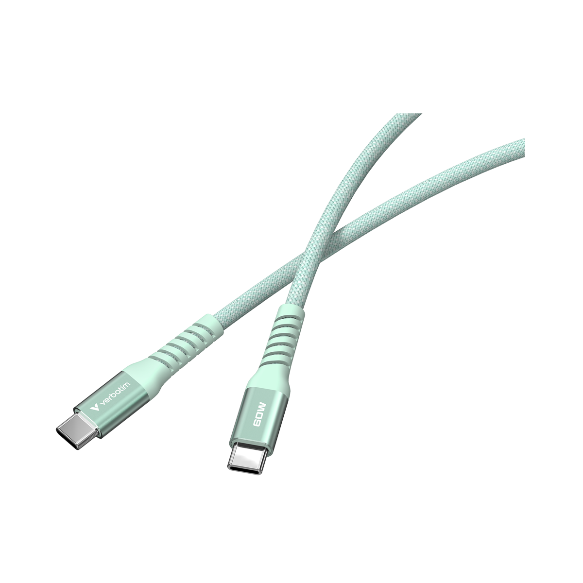 VERBATIM Sync & Charge USB-C zu USB-C 60W Magnetkabel 120 cm - grün