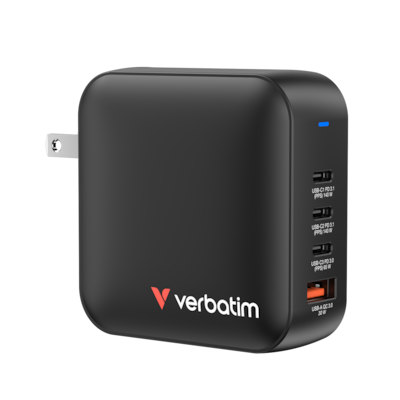 VERBATIM Mini GaN Netzladegerät 165W 4 Port US/EU/UK ADP