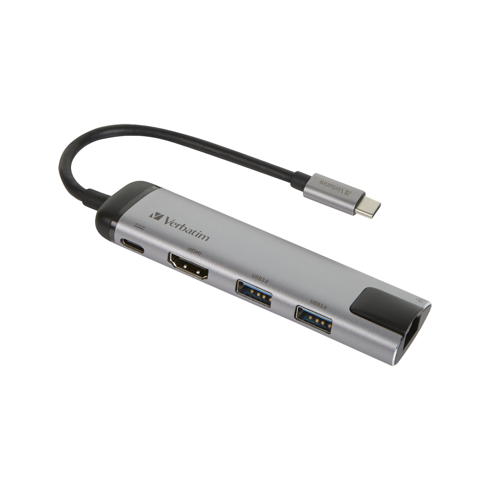 VERBATIM USB-C™ MULTIPORT HUB USB 3.1 GEN 1 / USB 3.0 x 2 / HDMI / RJ45