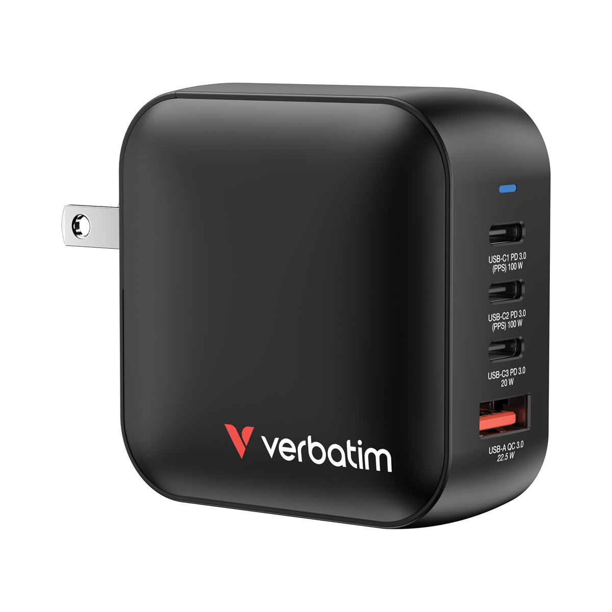 VERBATIM Mini GaN Netzladegerät 100W 4 Anschlüsse US/EU/UK ADP