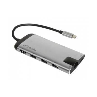 VERBATIM USB-C™ MULTIPORT HUB USB 3.1 GEN 1 / USB 3.0x3 / HDMI / SDHC / MICROSDHC / RJ45