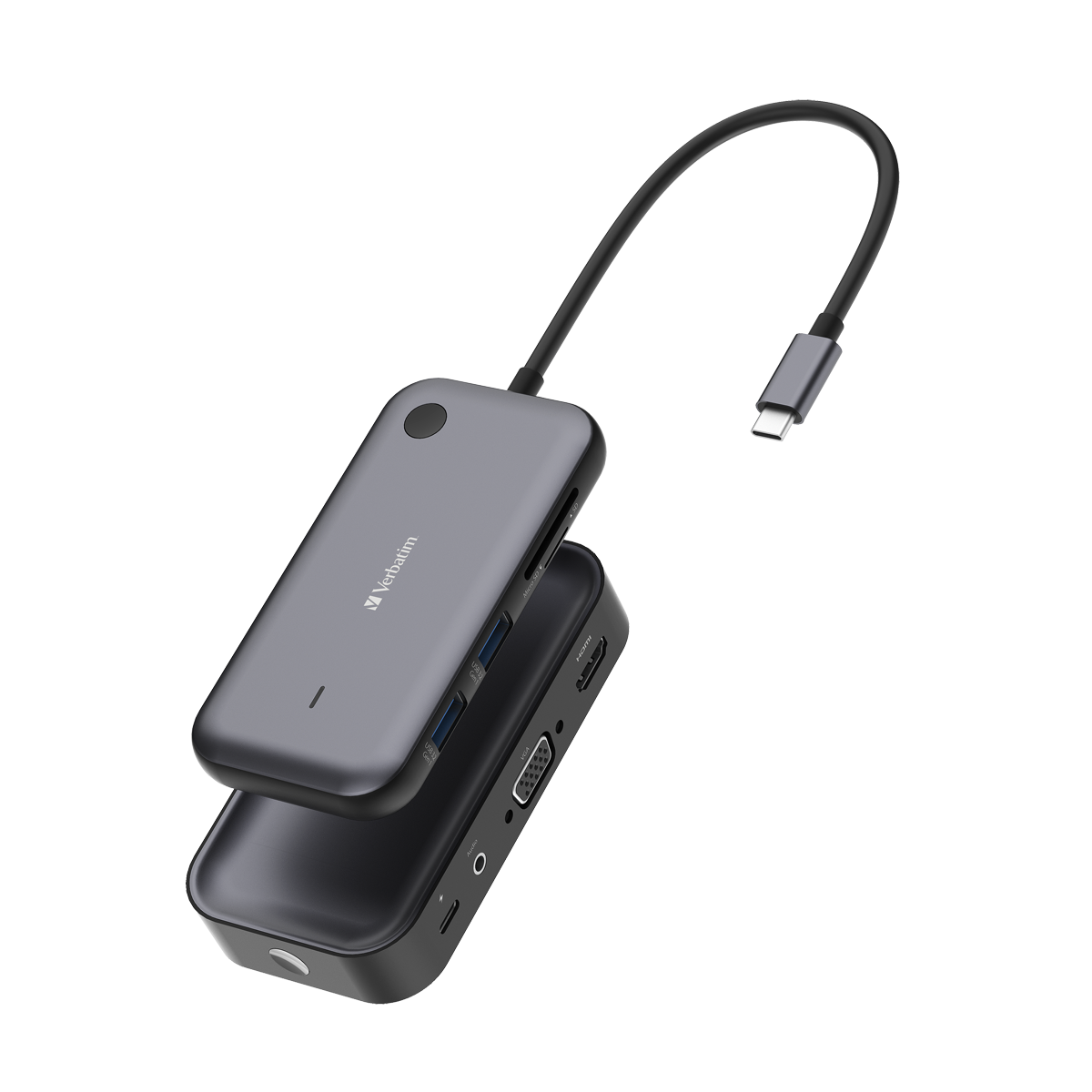 VERBATIM Share My Screen USB-C kabelloser Display Adapter 1080P mit Hub WDA-01