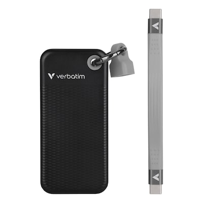 Verbatim Pocket SSD 1TB Schwarz/Grau Externe Solid-State-Drive, USB 3.2 Gen 2x1