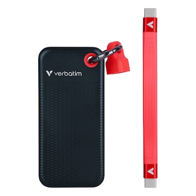 Verbatim Pocket SSD 1TB Schwarz/Rot Externe Solid-State-Drive, USB 3.2 Gen 2x1