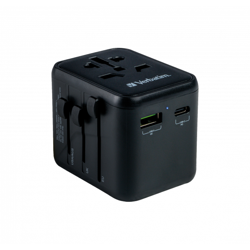VERBATIM Universal Reiseadapter UTA-02 PD20W - QC / 1xUSB / 1xType-C