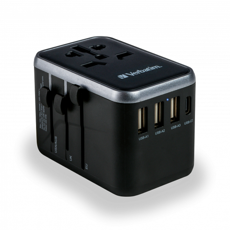 VERBATIM Universal Reiseadapter UTA-04 PD61W - QC / 3xUSB / 2xType-C