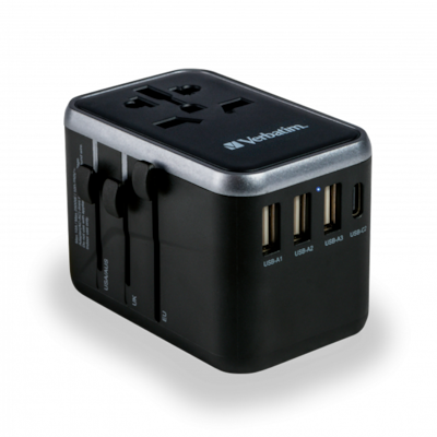 VERBATIM Universal Reiseadapter UTA-04 PD61W - QC / 3xUSB / 2xType-C