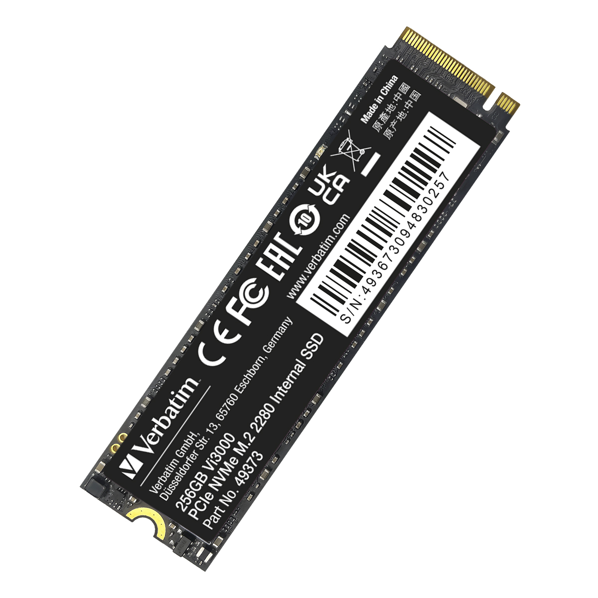 Verbatim Vi3000 SSD 256GB M.2 PCIe NVMe Internes Solid-State-Module
