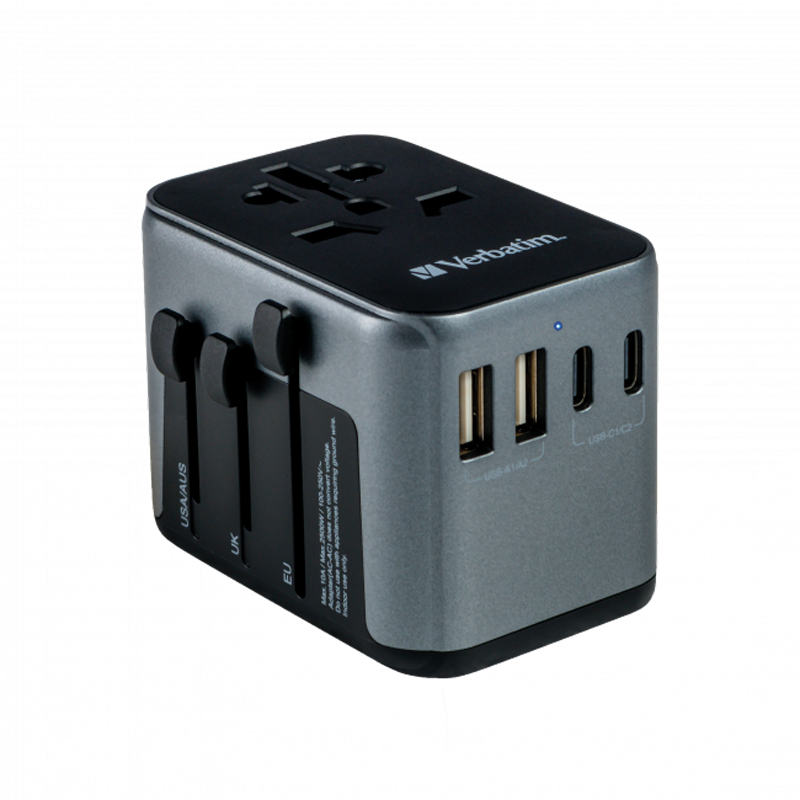 VERBATIM Universal Reiseadapter UTA-03 PD30W -QC / 2xUSB / 2xType-C