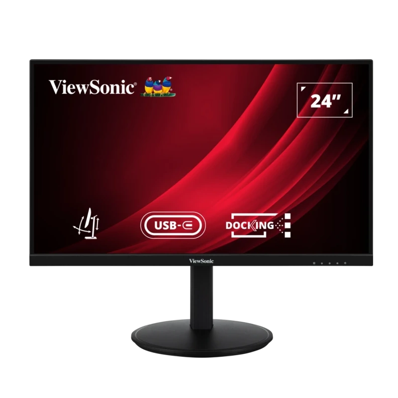 ViewSonic VG2409U-2 LED Office Monitor 60 cm (23,8 Zoll) Schwenk und höhenverstellbar mit USB-C Dockingstation, Full HD,...