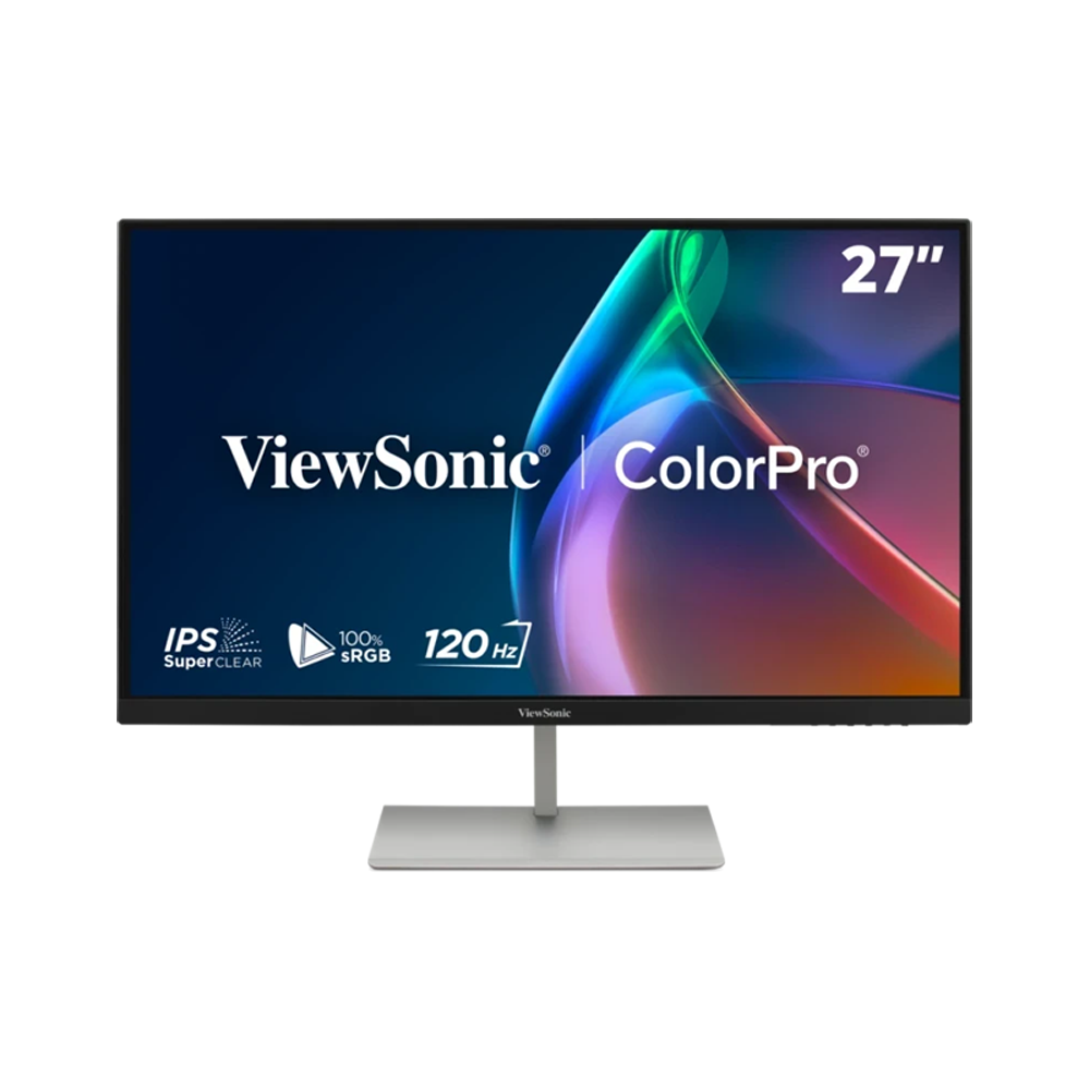 ViewSonic VP2766-2K Grafik Monitor, schwarz 68,58cm (27 Zoll) QHD, 16:9, 5ms, IPS, 350 cd/m², 120Hz, HDR10, USB-C, 2x 3W Lautsprecher, höhenverstellba