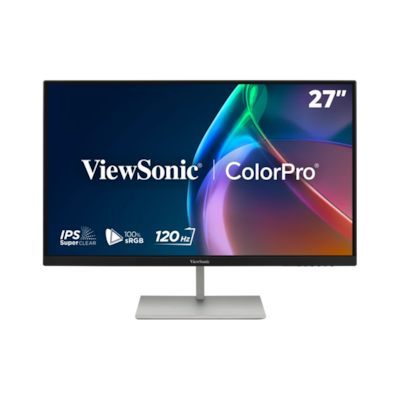 ViewSonic VP2766-2K Grafik Monitor, schwarz 68,58cm (27 Zoll) QHD, 16:9, 5ms, IPS, 350 cd/m², 120Hz, HDR10, USB-C, 2x 3W Lautsprecher, höhenverstellba