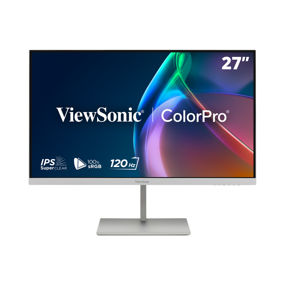 ViewSonic VP2766-2K-W Grafik Monitor, weiß 68,58cm (27 Zoll) QHD, 16:9, 5ms, IPS, 350 cd/m², 120Hz, HDR10, USB-C, 2x 3W Lautsprecher, höhenverstellbar
