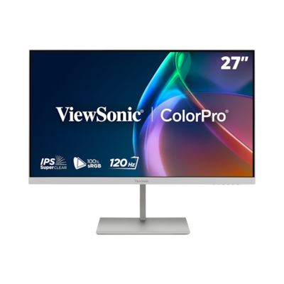 ViewSonic VP2766-2K-W Grafik Monitor, weiß 68,58cm (27 Zoll) QHD, 16:9, 5ms, IPS, 350 cd/m², 120Hz, HDR10, USB-C, 2x 3W Lautsprecher, höhenverstellbar