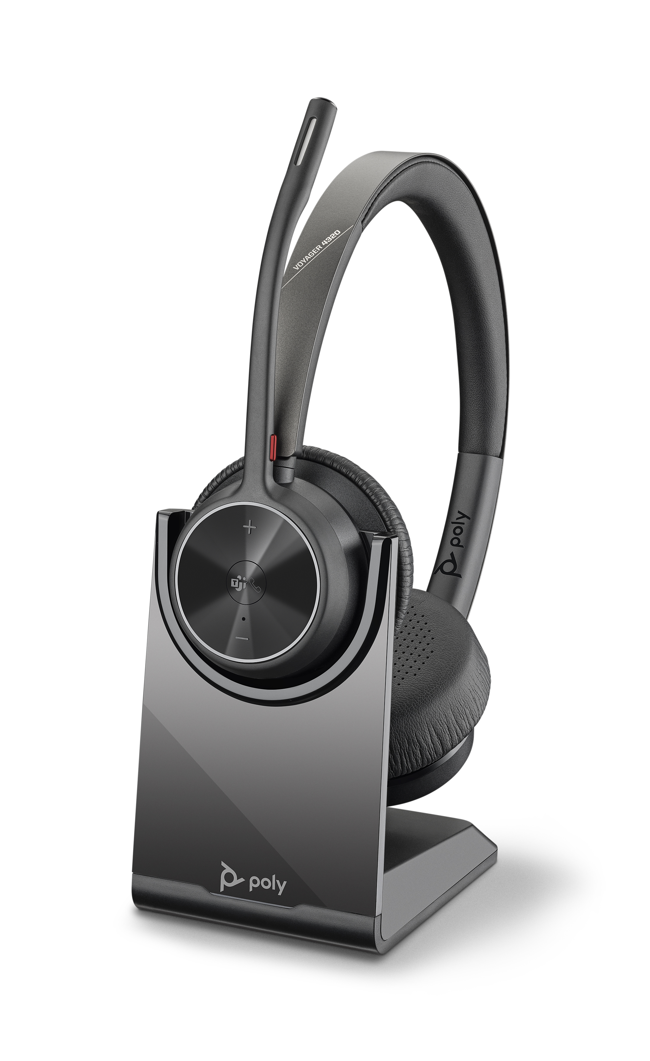 Poly Plantronics Voyager 4320 UC Bluetooth Headset, Binaural, Nano Dongle mit USB-C, Ladestation, MS zertifiziert