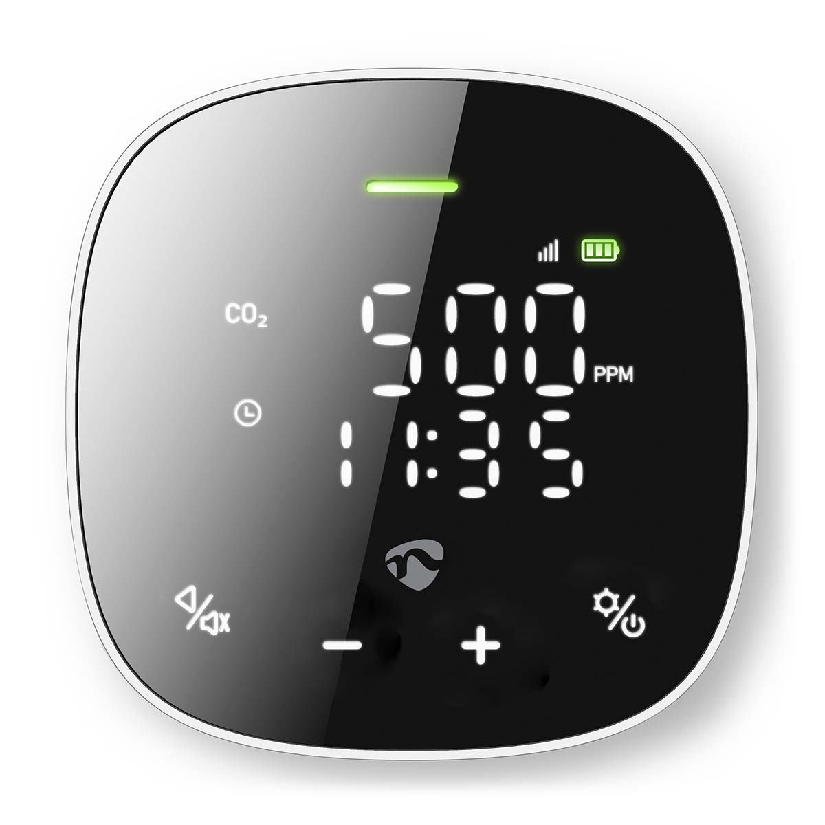 Nedis SmartLife Luftqualitätsmonitor Wi-Fi | inkl. Display | Kohlendioxid (CO2) / Luftfeuchtigkeit / Temperatur | Androi...