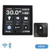 Shelly Wall Display Black + BLU H&T Black Ein smartes Bedienfeld mit integriertem 5-A-Schalter und Farbdisplay + Blu H&T