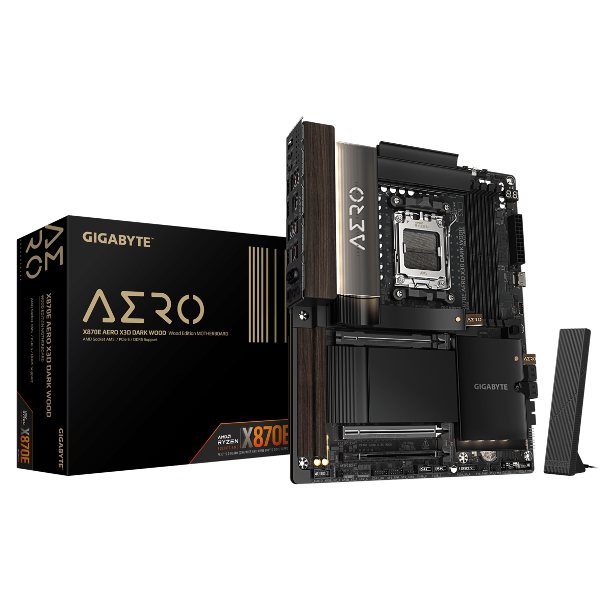 GIGABYTE X870E Aero X3D Dark Wood Mainboard Sockel AM5