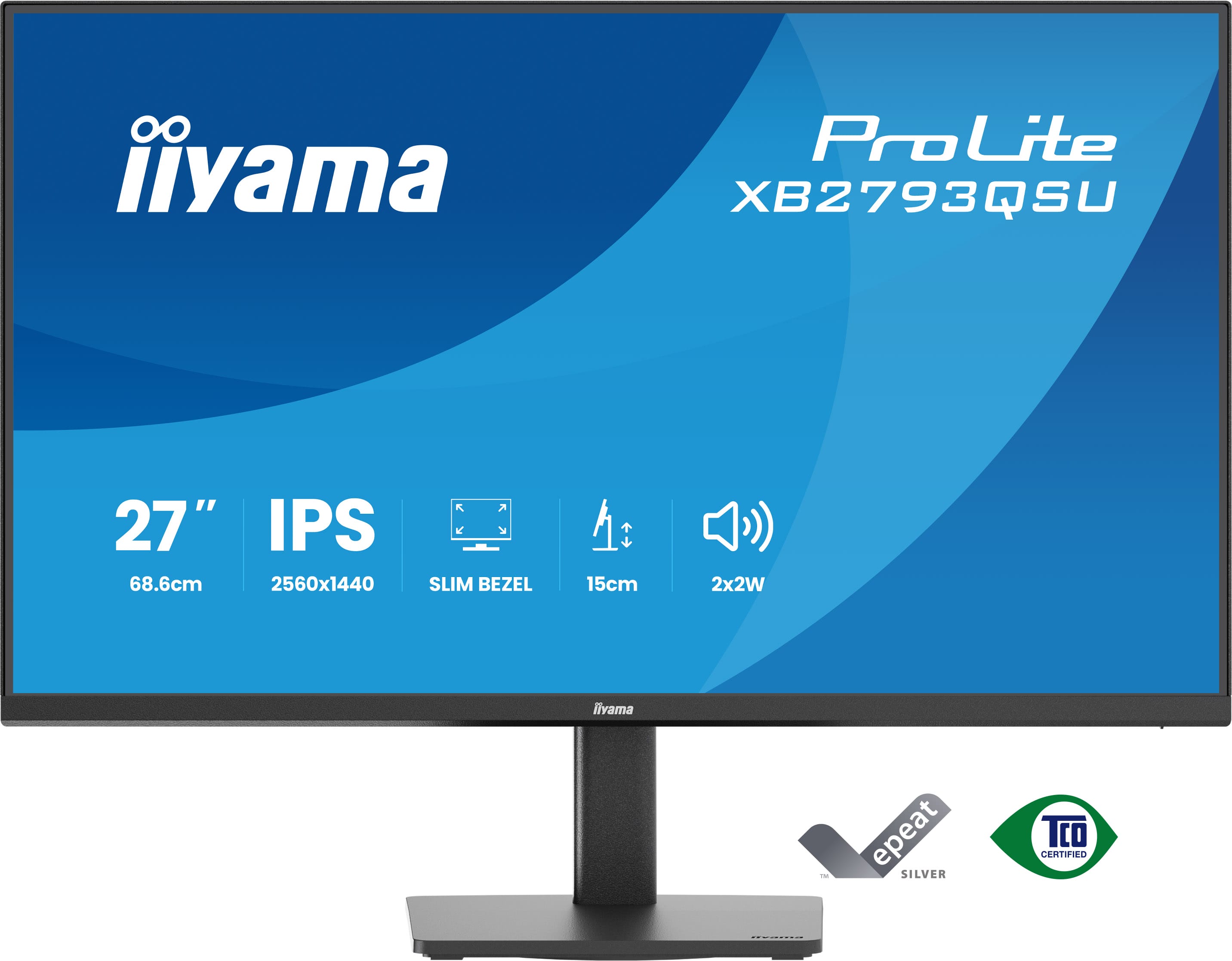 Iiyama ProLite XB2793QSU-B1 Office Monitor 27" 68.6 cm ,IPS, USB-Hub, 75Hz Bildwiederholrate