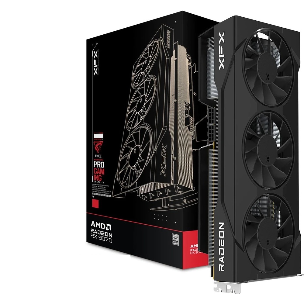 XFX Swift Radeon RX 9070 GRE Triple Fan Grafikkarte - 12GB GDDR6, HDMI, 3x DP