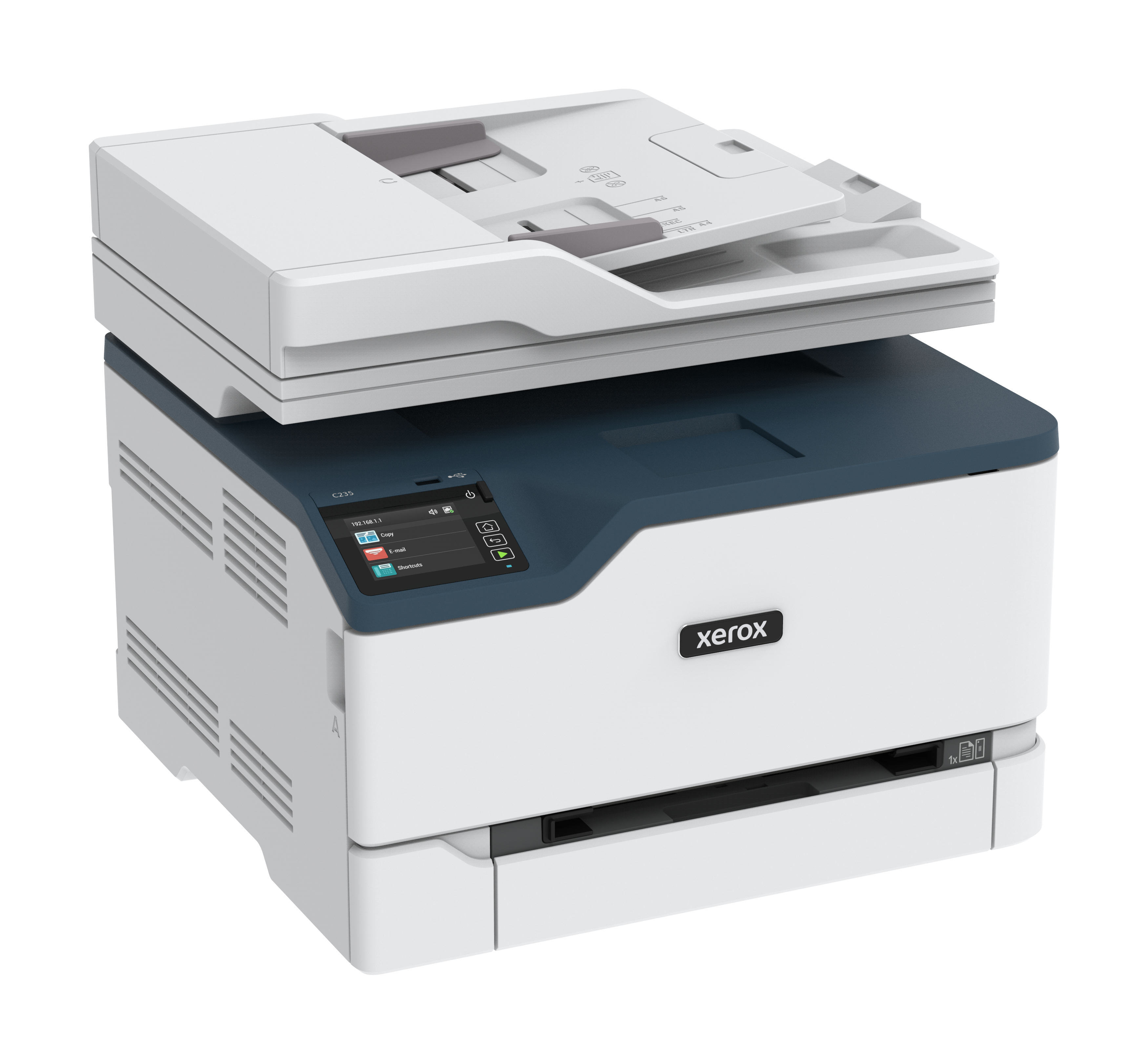 Xerox C235 Laser-Multifunktionsgerät Farbe B-Ware Xerox C235/DNI, A4, Laser, Farbdruck, Kopieren/Drucken/Scannnen/Faxen, 600 x 600 DPI, 22 Minuten pro Drucker Produkt Bild 3