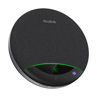 Yealink SP96 USB-C/A, Bluetooth Konferenzlautsprecher KI Geräuschunterdrückung, Mehrfachgerät-Paarung: Bis zu 8 Geräte, 6 Mikrofone, MS Teams zertifiz