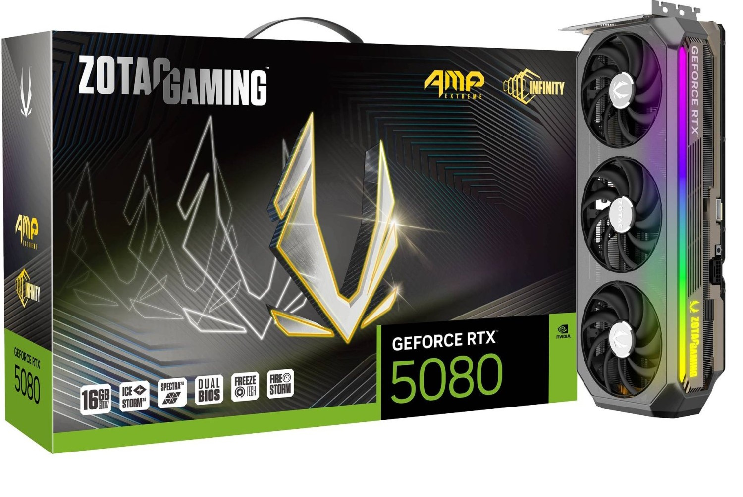 ZOTAC GAMING GeForce RTX 5080 AMP EXTREME INFINITY - 16GB GDDR7, HDMI, 3x DP