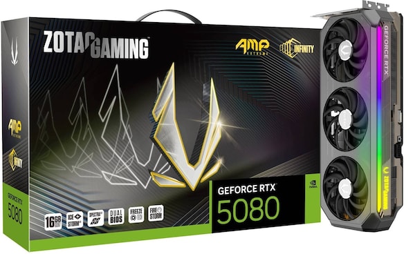 ZOTAC GAMING GeForce RTX 5080 AMP EXTREME INFINITY - 16GB GDDR7, HDMI, 3x DP