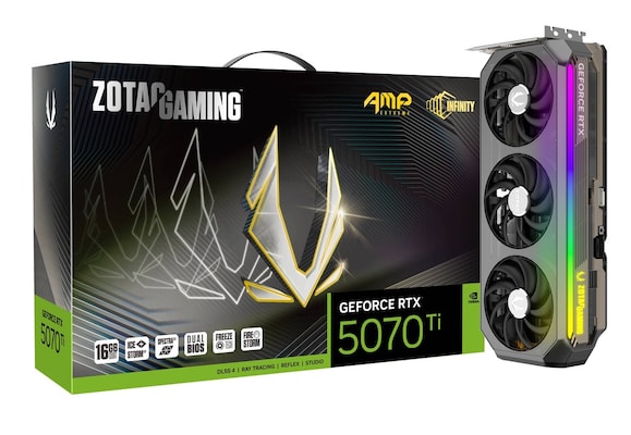 ZOTAC GAMING GeForce RTX 5070 Ti AMP Extreme INFINITY - 16GB GDDR7, HDMI, 3x DP