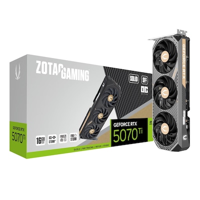 ZOTAC GAMING GeForce RTX 5070 Ti SOLID OC SFF - 16GB GDDR7, HDMI, 3x DP