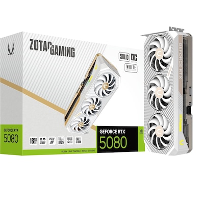 Zotac Gaming GeForce RTX 5080 SOLID OC White - 16GB GDDR7, HDMI, 3x DP