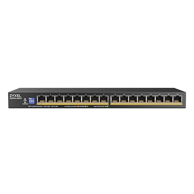 Zyxel GS1100-16EPS Unmanaged Switch 16-Port, 16x Gigabit Ethernet (PoE+, bis zu 135W)