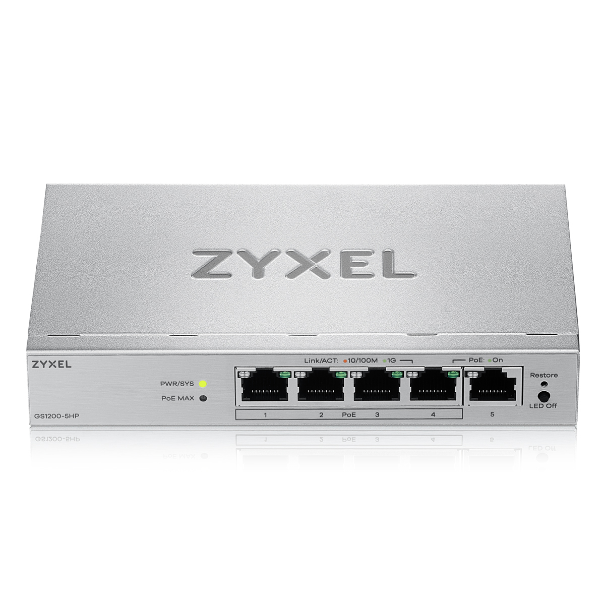 Zyxel GS1200-5HPv3 Smart Managed Switch 5x Gigabit Ethernet (4x PoE+, max. 68W)
