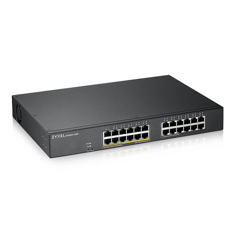 Zyxel GS1900-24EP Smart Managed Switch 24x Gigabit Ethernet (12x PoE+ max. 130 Watt), Layer 2, Rackmount Netzwerk-Switch Produkt Bild 2