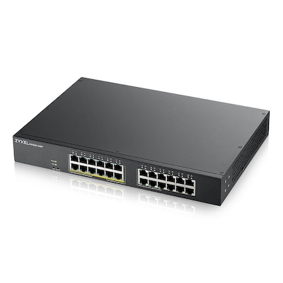 Zyxel GS1900-24EP Smart Managed Switch 24x Gigabit Ethernet (12x PoE+ max. 130 Watt), Layer 2, Rackmount