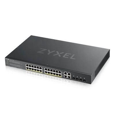 Zyxel GS1920-24HP V2 Smart Managed Switch 24x Gigabit Ethernet (24x PoE+, max. 375 Watt), 4x GbE/SFP Combo