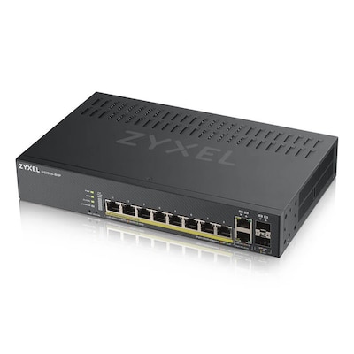 Zyxel GS1920-8HP V2 Smart Managed Switch 8x Gigabit Ethernet (8x PoE+, max. 130 Watt), 2x GbE/SFP Combo
