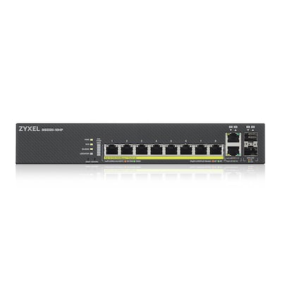 Zyxel GS2220-10HP Managed Switch 8x Gigabit Ethernet (8x PoE+ max. 180 Watt), 2x RJ-45/SFP Combo