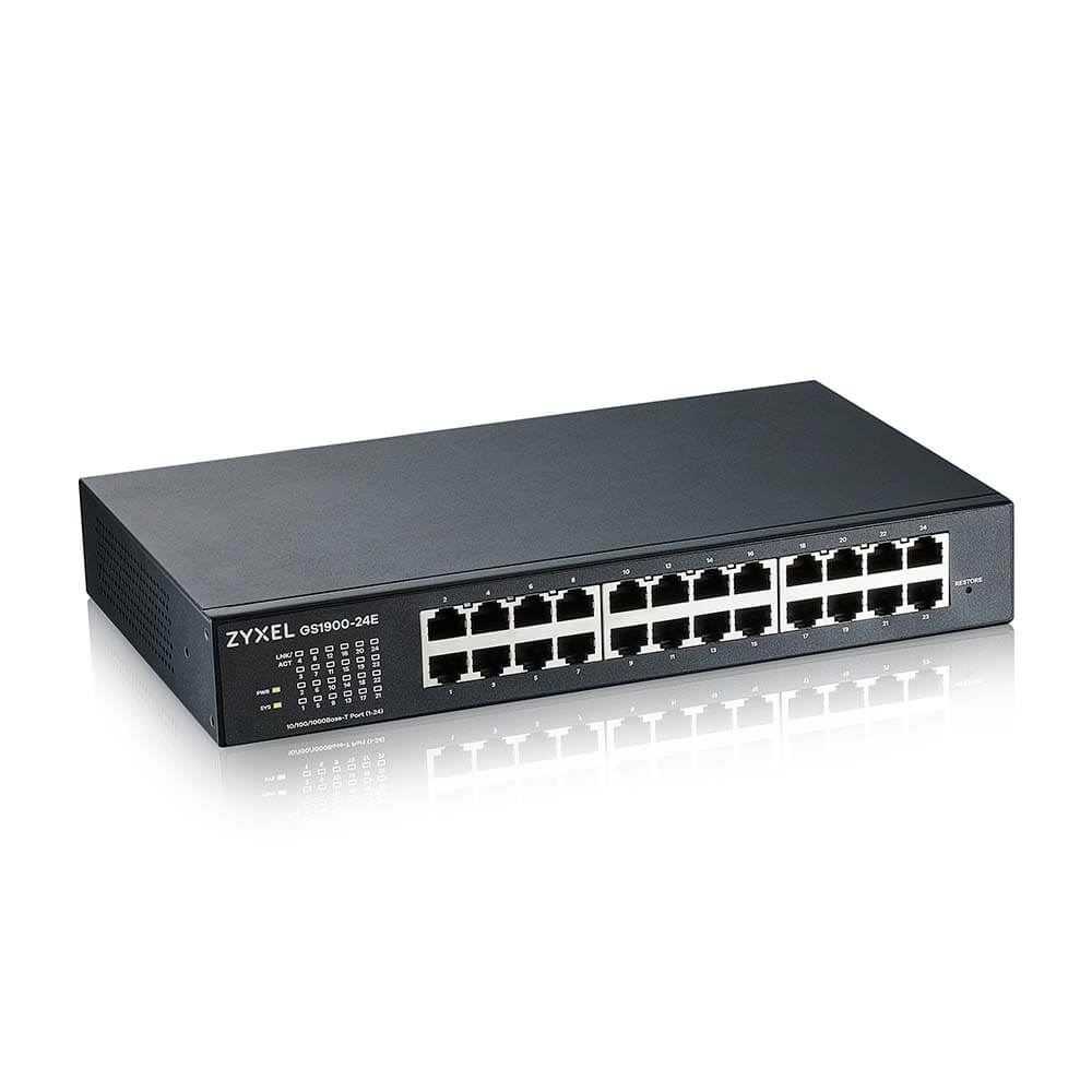 Zyxel GS1900-24E V3 Smart Managed Switch B-Ware 24x Gigabit Ethernet, Layer 2, Desktop, Lüfterlos Netzwerk-Switch Produkt Bild 2