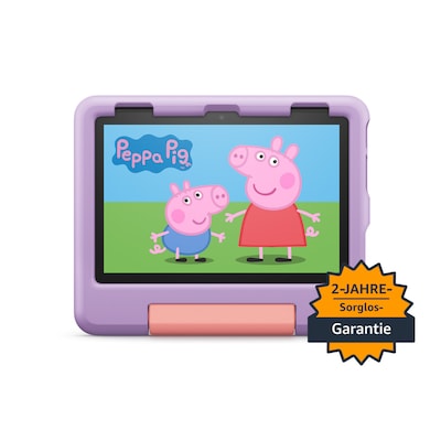 Amazon Fire HD 8 Kids-Tablet (2022), violett für Kinder von 3 bis 7 Jahre, 2 Jahre Sorglos-Garantie, kindgerechte Hülle, 8-Zoll-HD-Display, 32GB